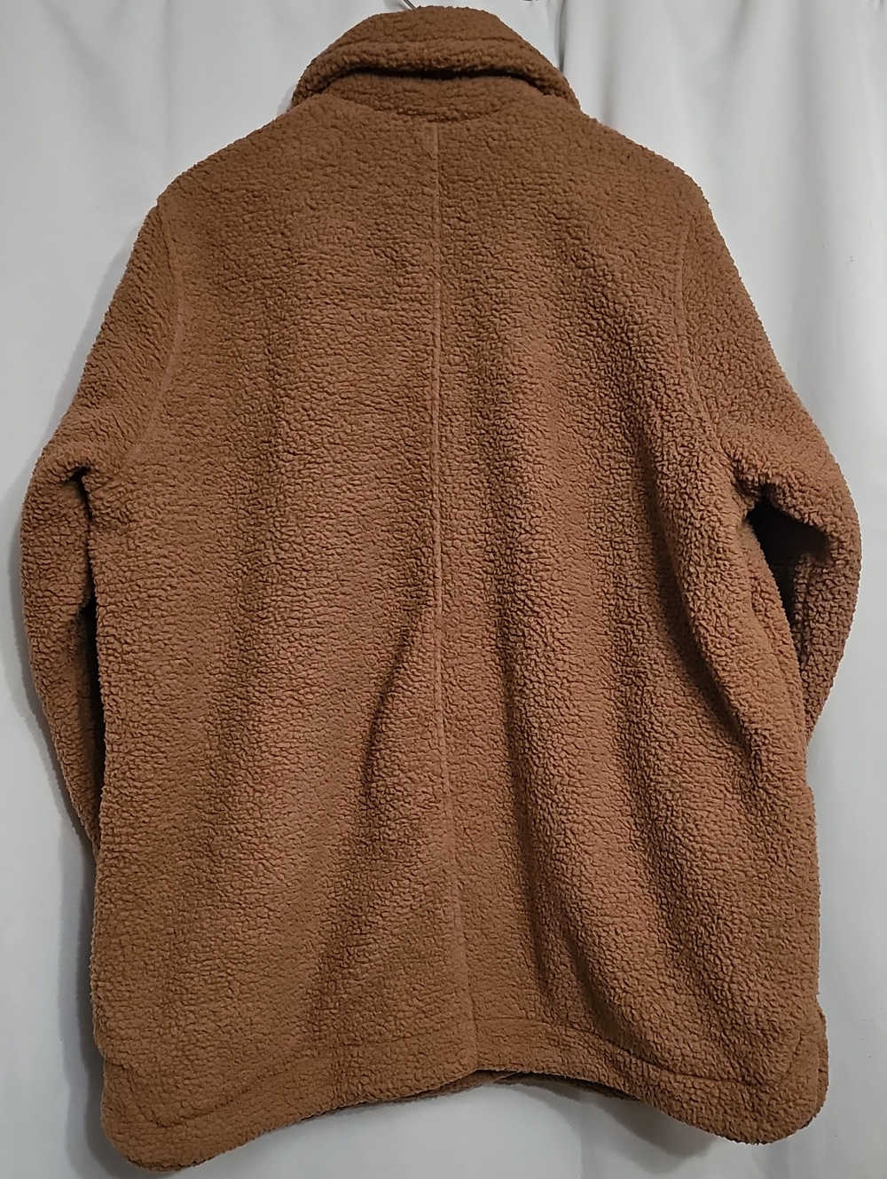 Lands' End Cozy Sherpa Teddy Bear Coat Plus Caramel Brown Size 2X 20W-22W New - Picture 4 of 11